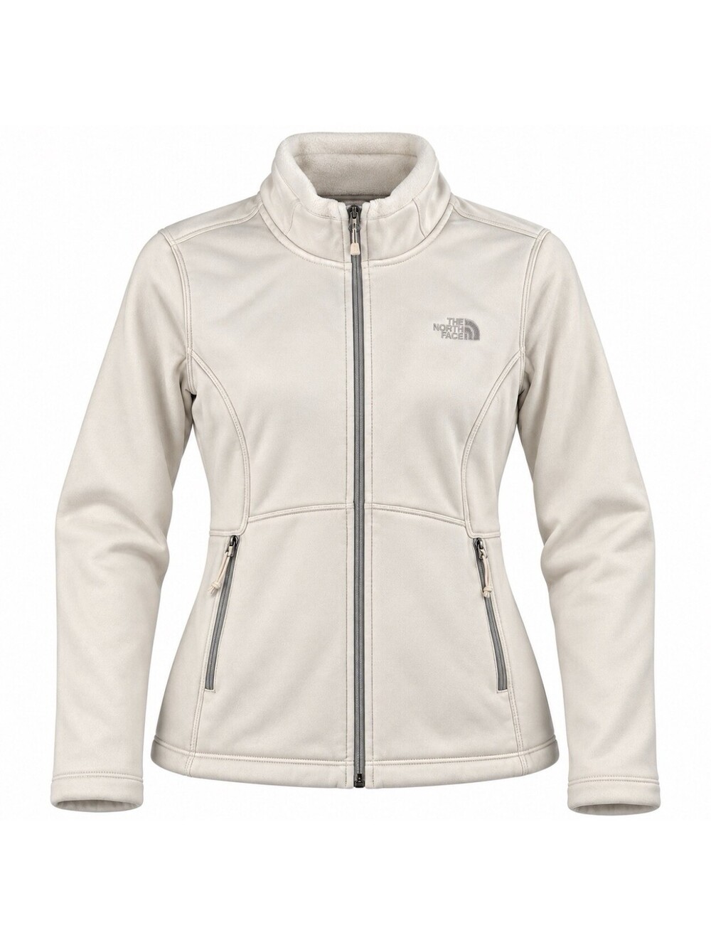 The North Face Jacket Womens Large Ivory Cream Full Zip Fleece Lined Pockets